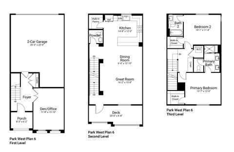 Floor plan for 2 beds, 2.5 baths, 1829 sqft